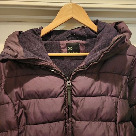All In Motion Girls Hooded Purple Puffer Jacket Size XL 14/16 - Picture 6 of 16